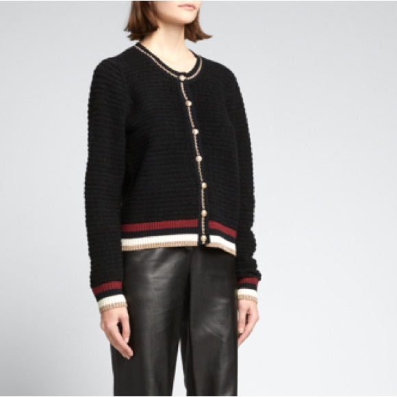 L'Agence Archer Metallic Tipped Cardigan - Picture 3 of 12